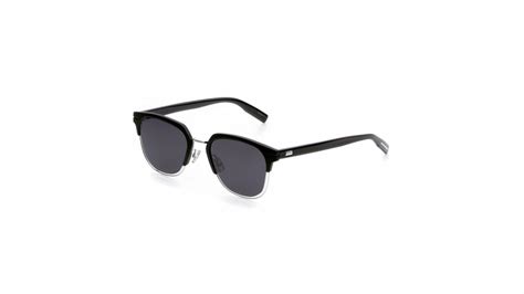 AL13.15 Matte Black and Silver Square Sunglasses 